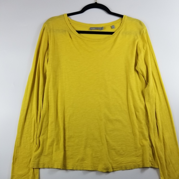 Vince Tops - Vince Long Sleeve T Shirt, Lime/Yellow, M